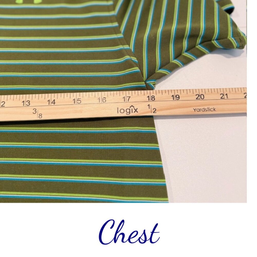Under Armour Men’s Green Striped Polo Shirt Size Small | Performance Golf Top - Picture 5 of 7